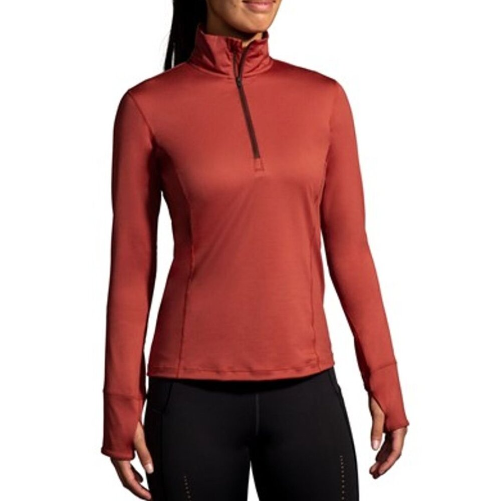 Brooks WOMEN'S DASH 1/2 ZIP size small (copper/rust color)